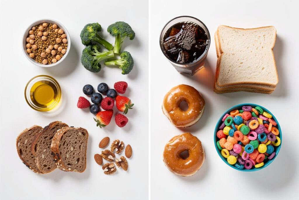 Foods to emphasize vs limit