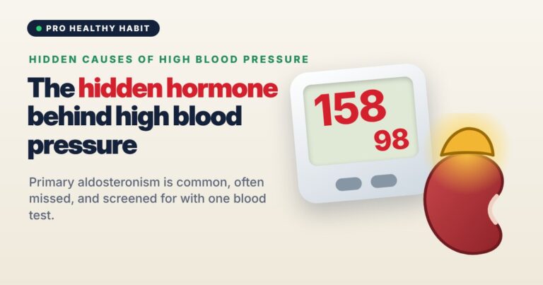 Blood pressure monitor reading 158/98 beside a kidney and adrenal gland: the hidden hormone behind high blood pressure